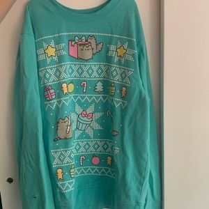 Pusheen Box Exclusive Teal Christmas Sweatshirt